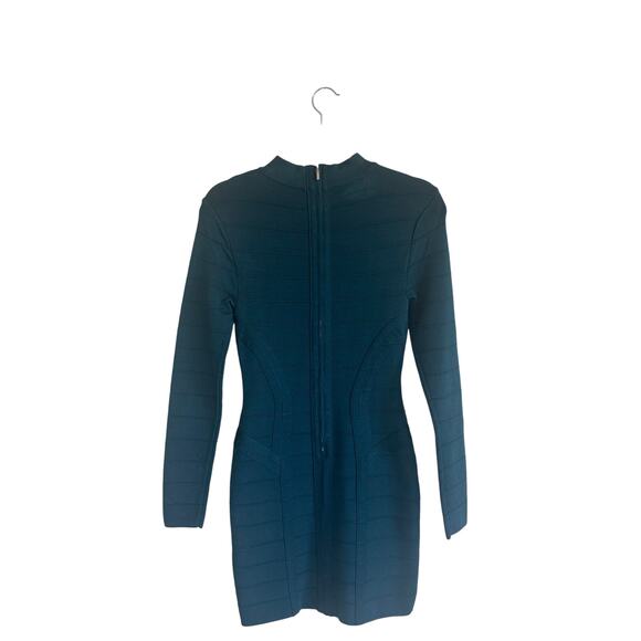 Bebe Women's Bandage Bodycon Dress Medium Long Sleeve Cutout Mini Teal Blue - Picture 11 of 16